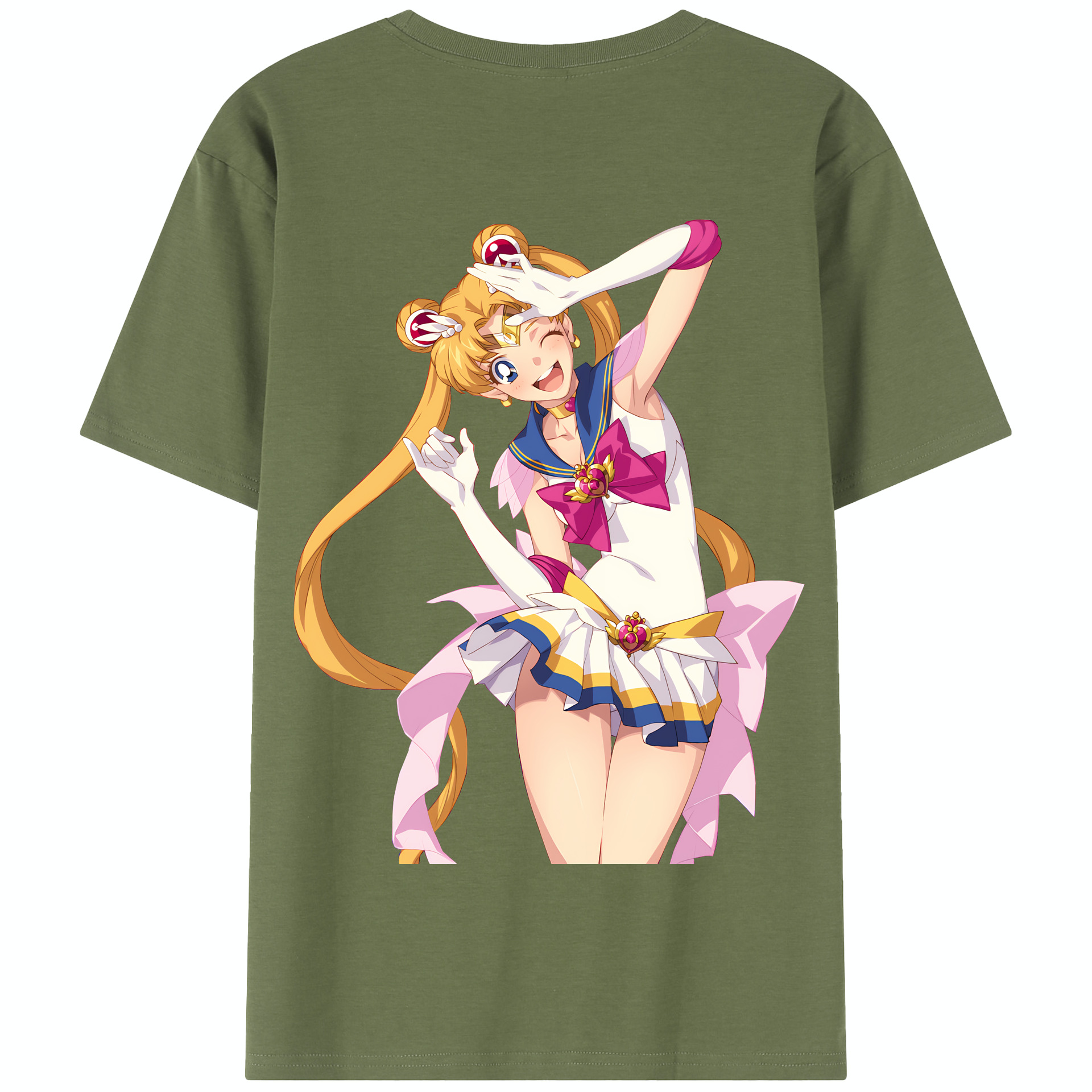 （画像用） 美少女戦士セーラームーン 月野 うさぎ つきの うさぎ Sailor Moon Tsukino Usagi 綿100％半袖Tシャツ（背面プリント）